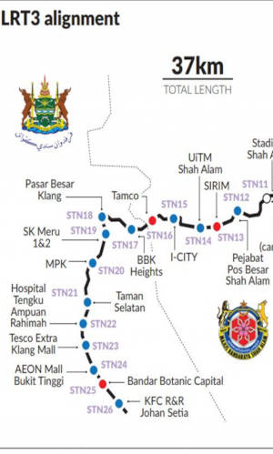 Projects-LRT3 Project from Bandar Utama to Johan Setia-300x500
